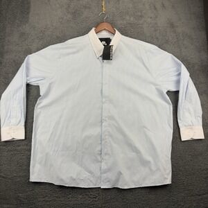 Winston Shirt Men 2XLT Tall Contrasted Striped Poly Cotton Button Down‎